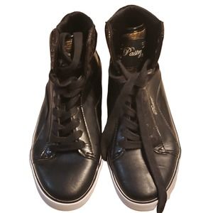 Pastry Sire- Premium Black Leather Sneakers Sz 8
